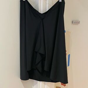 Motel Rocks Black Asymmetrical Midi A-Line Skirt